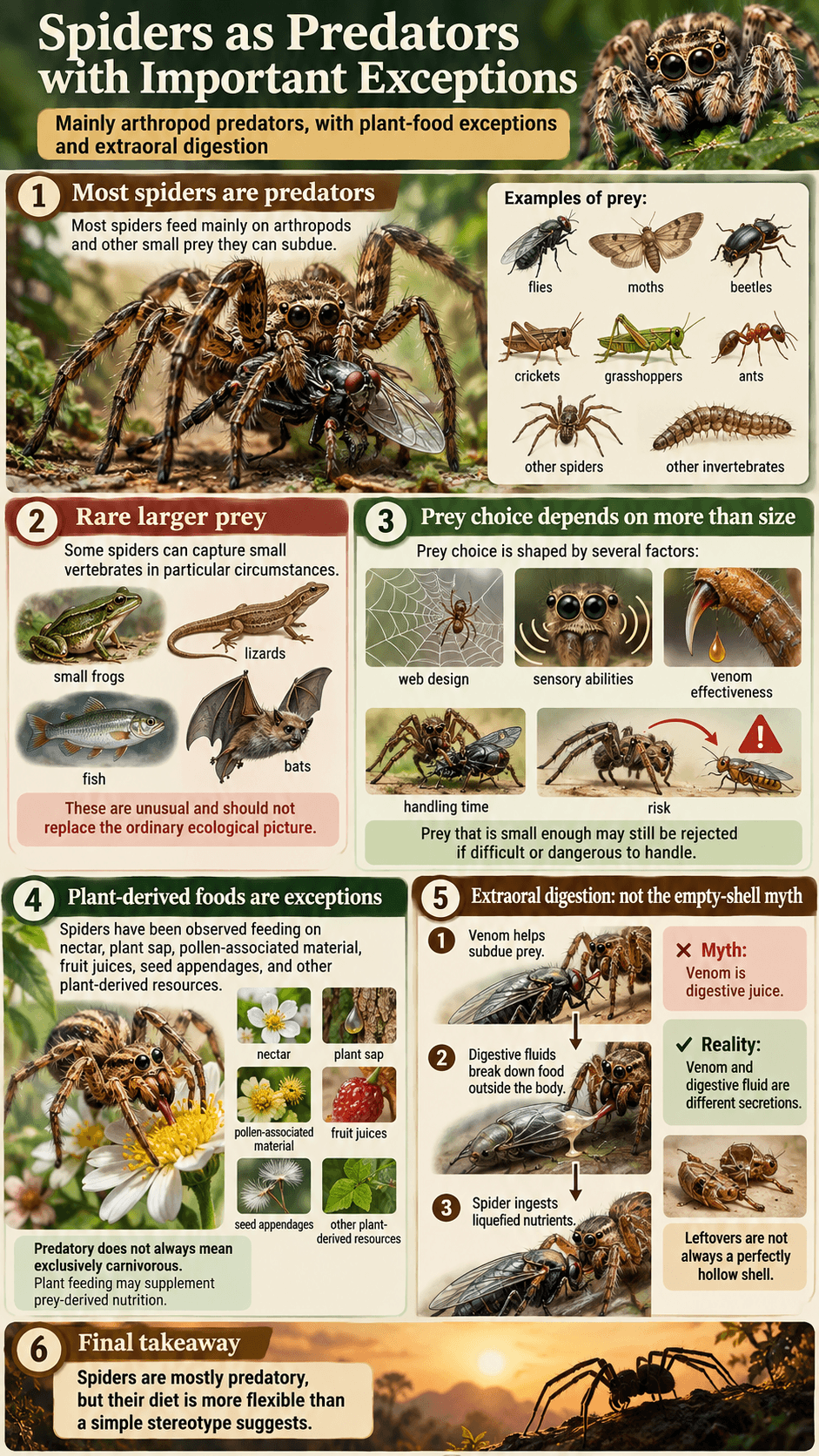 Spiders as Predators with Important Exceptions