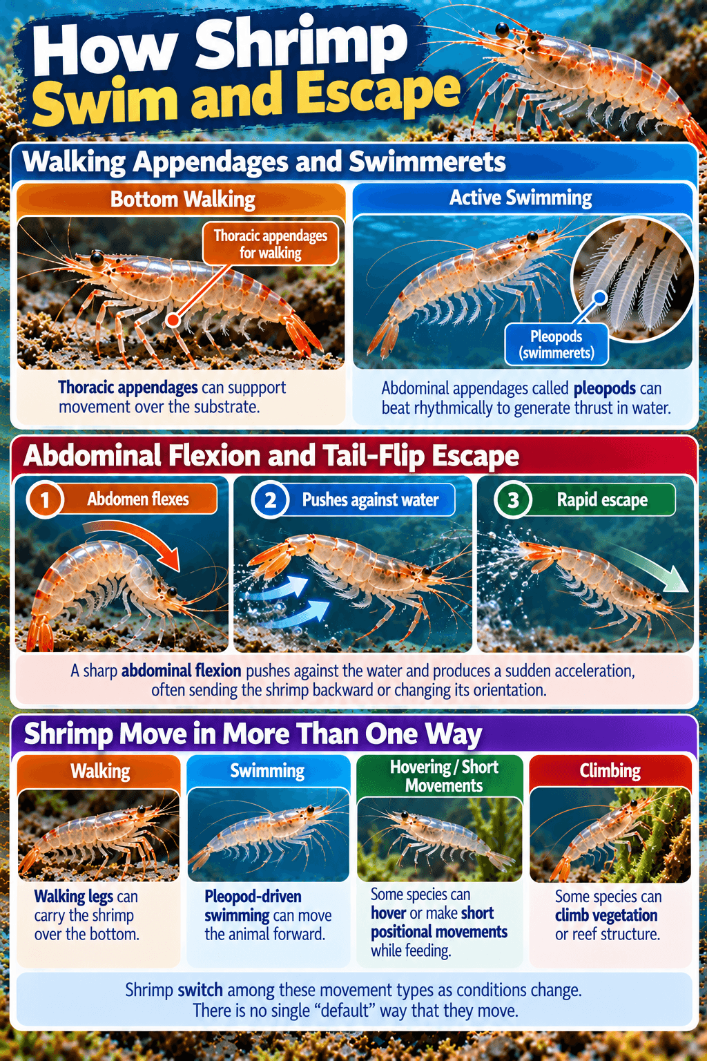 How Shrimp Swim and Escape