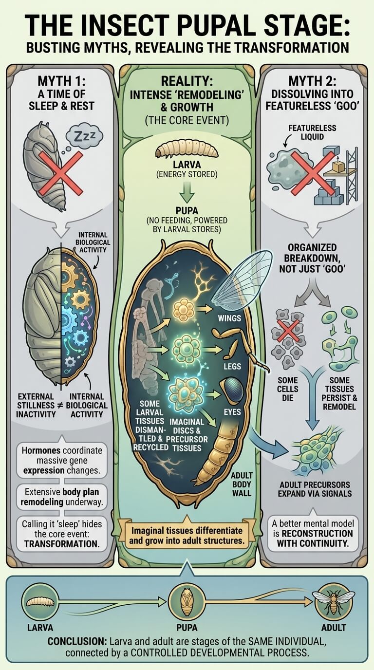 The Pupal Stage Without Popular Myths