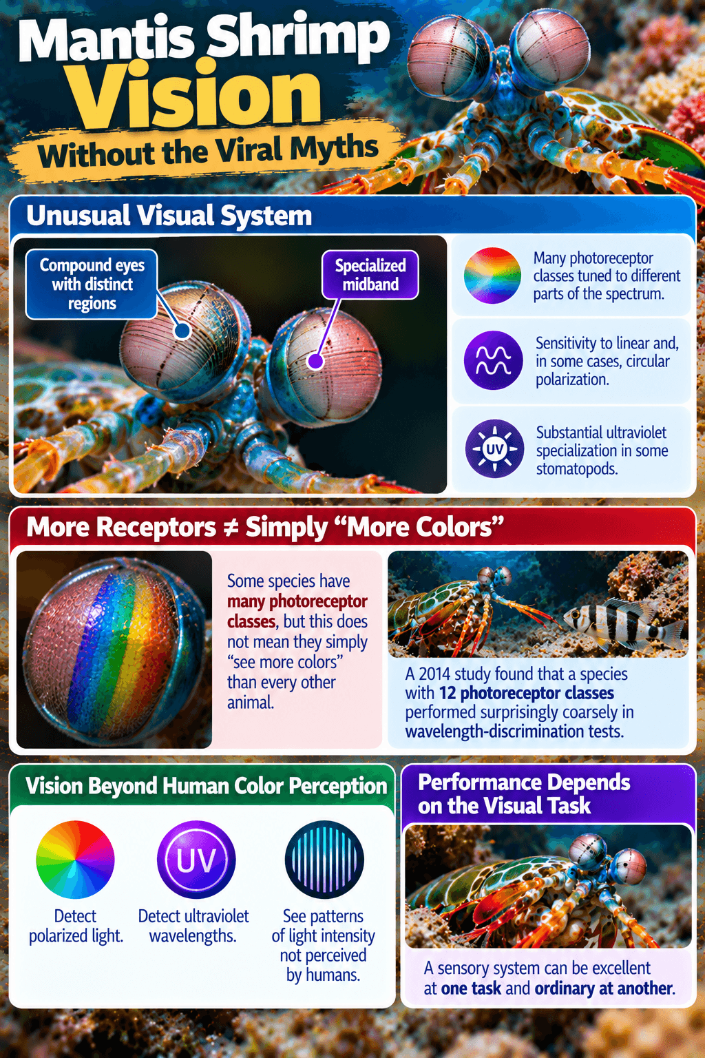 Mantis Shrimp Vision Without the Viral Myths