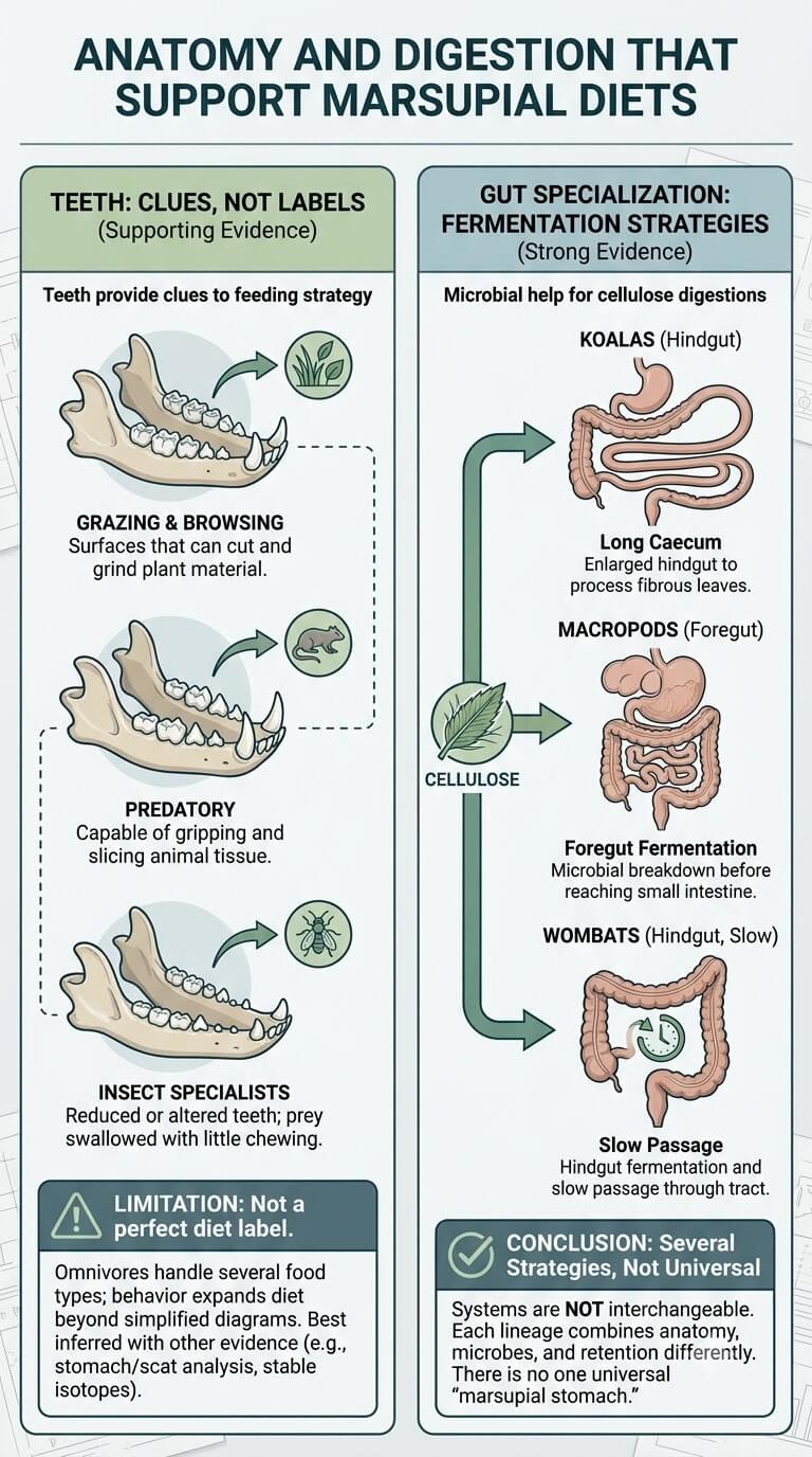 Anatomy and Digestion That Support Marsupial Diets