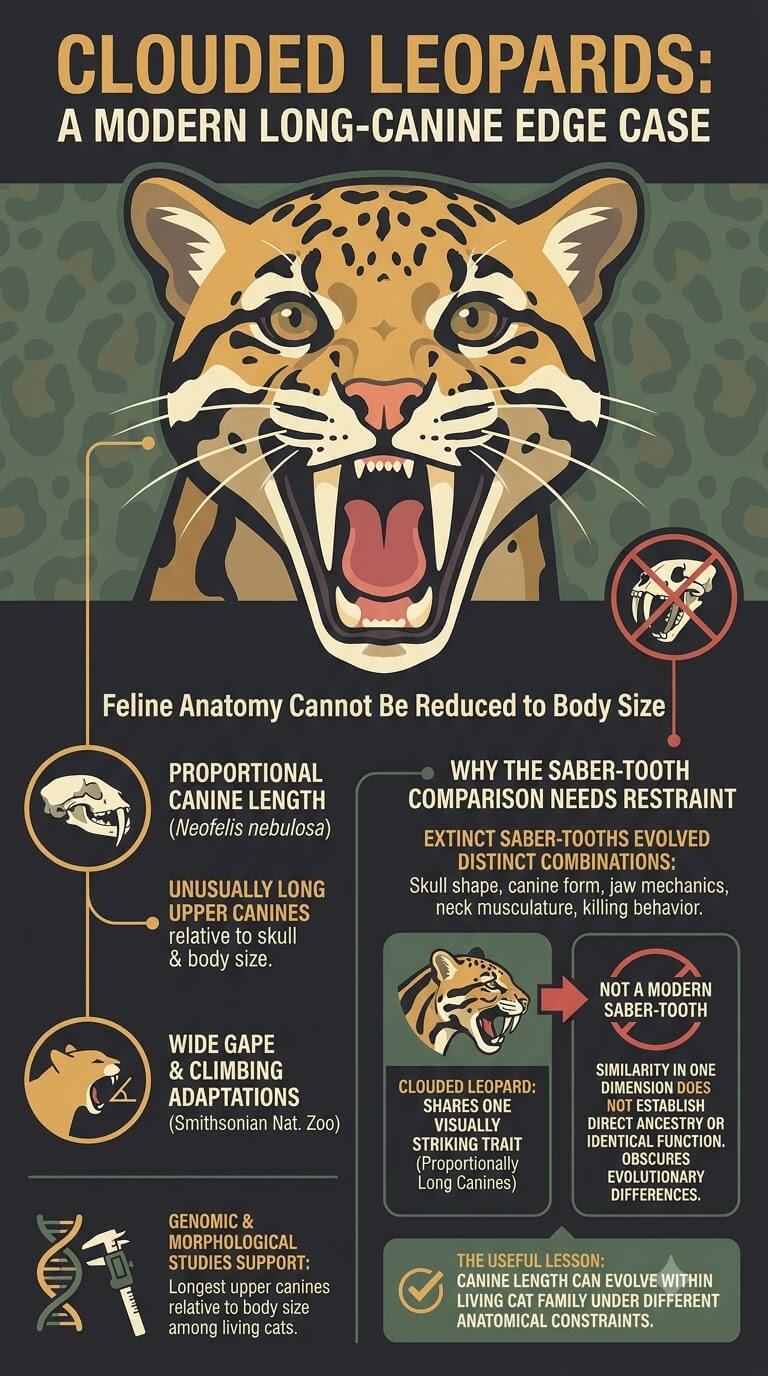 Clouded Leopards: A Modern Long-Canine Edge Case