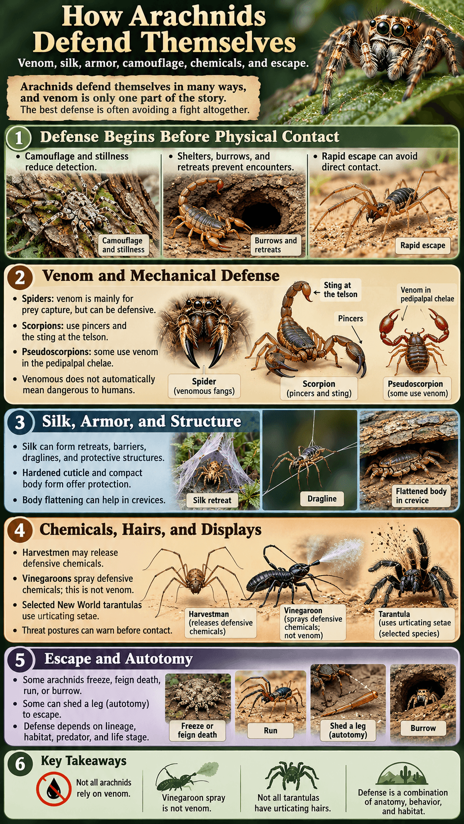 How Arachnids Defend Themselves