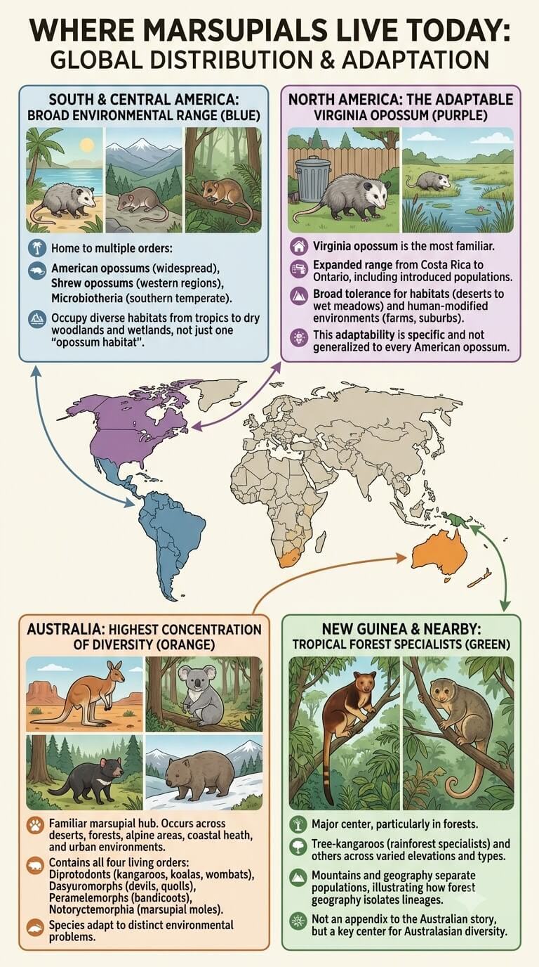 Where Marsupials Live Today