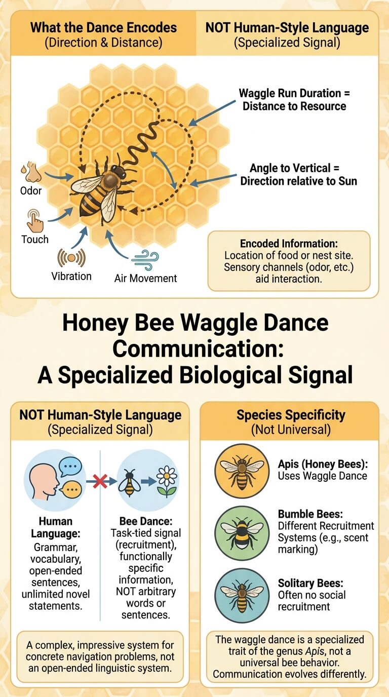 Bee Dance Communication as a Specialized Example