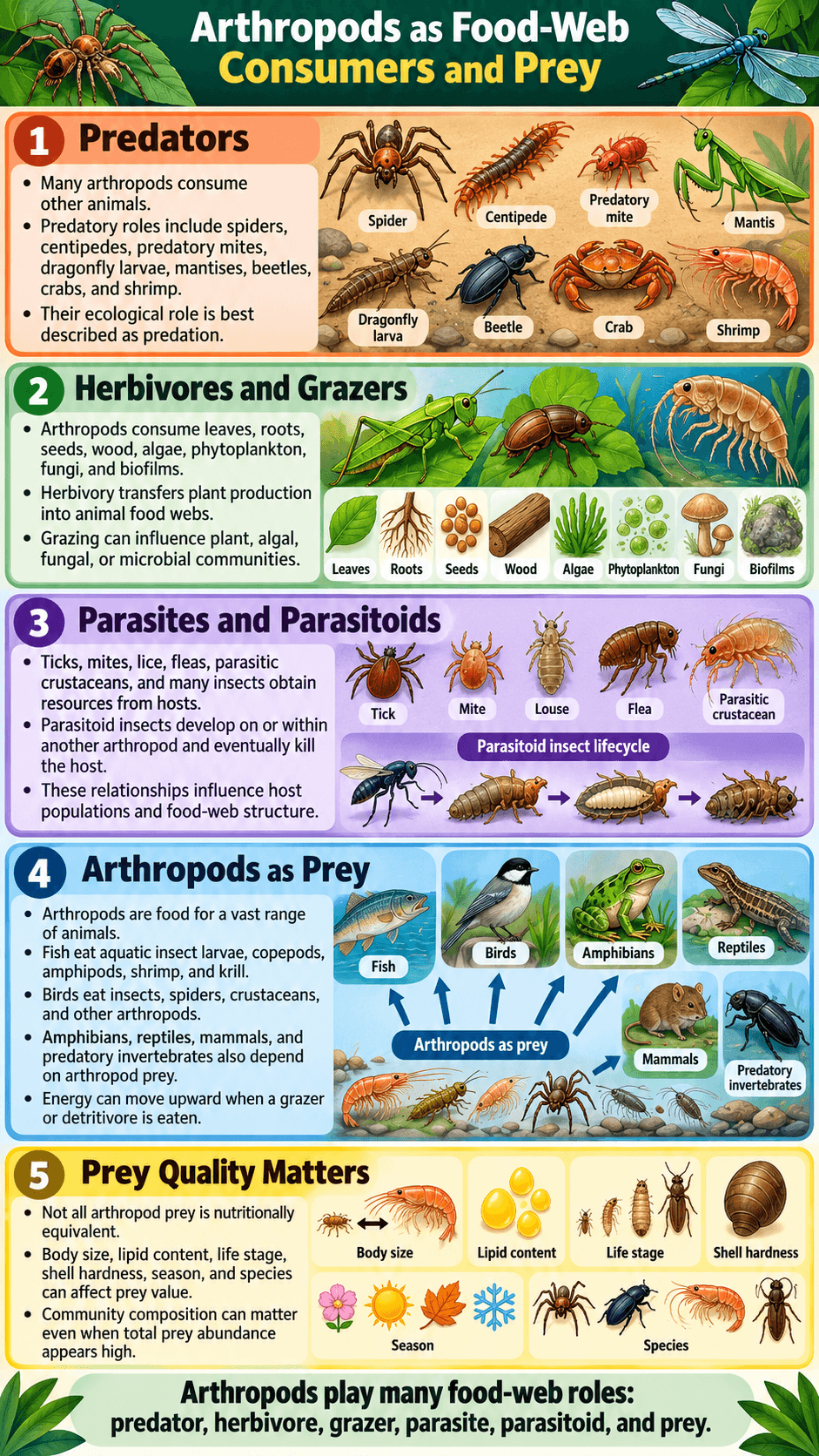 Arthropods as Food-Web Consumers and Prey