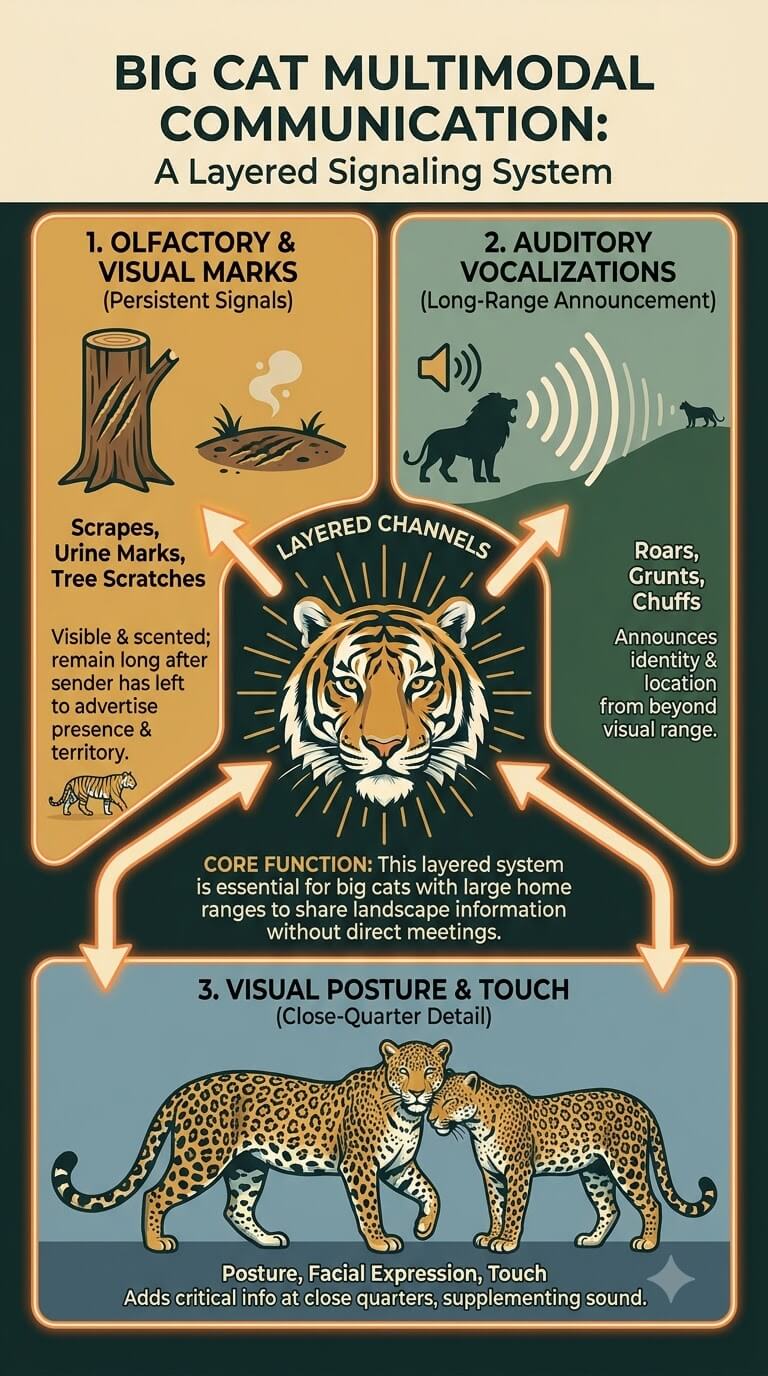 Big Cat Communication Uses Several Channels at Once