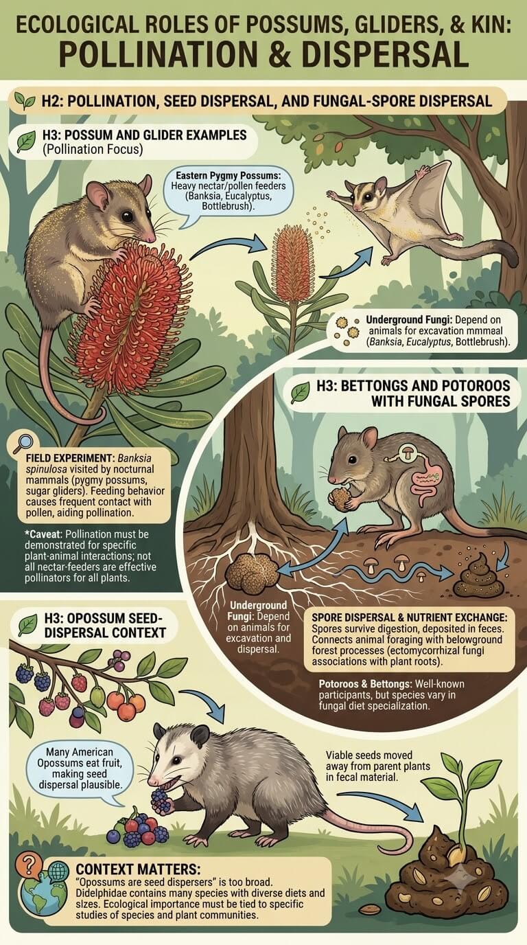 Pollination, Seed Dispersal, and Fungal-Spore Dispersal