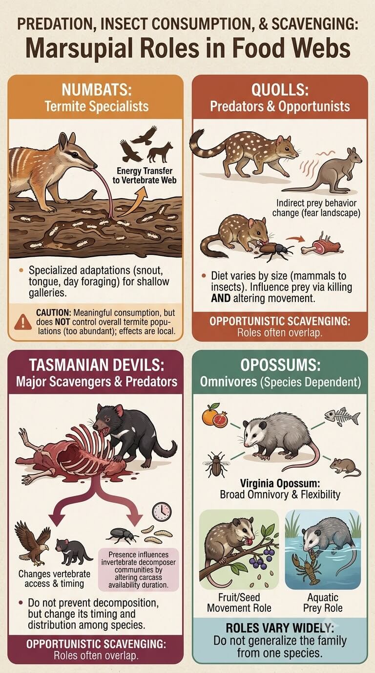 Predation, Insect Consumption, and Scavenging
