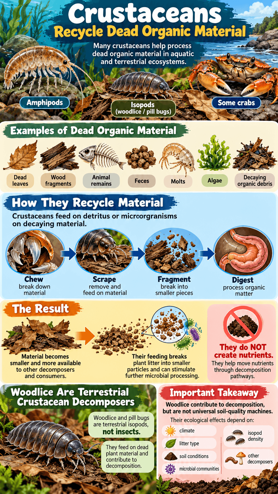 Crustaceans Recycle Dead Organic Material