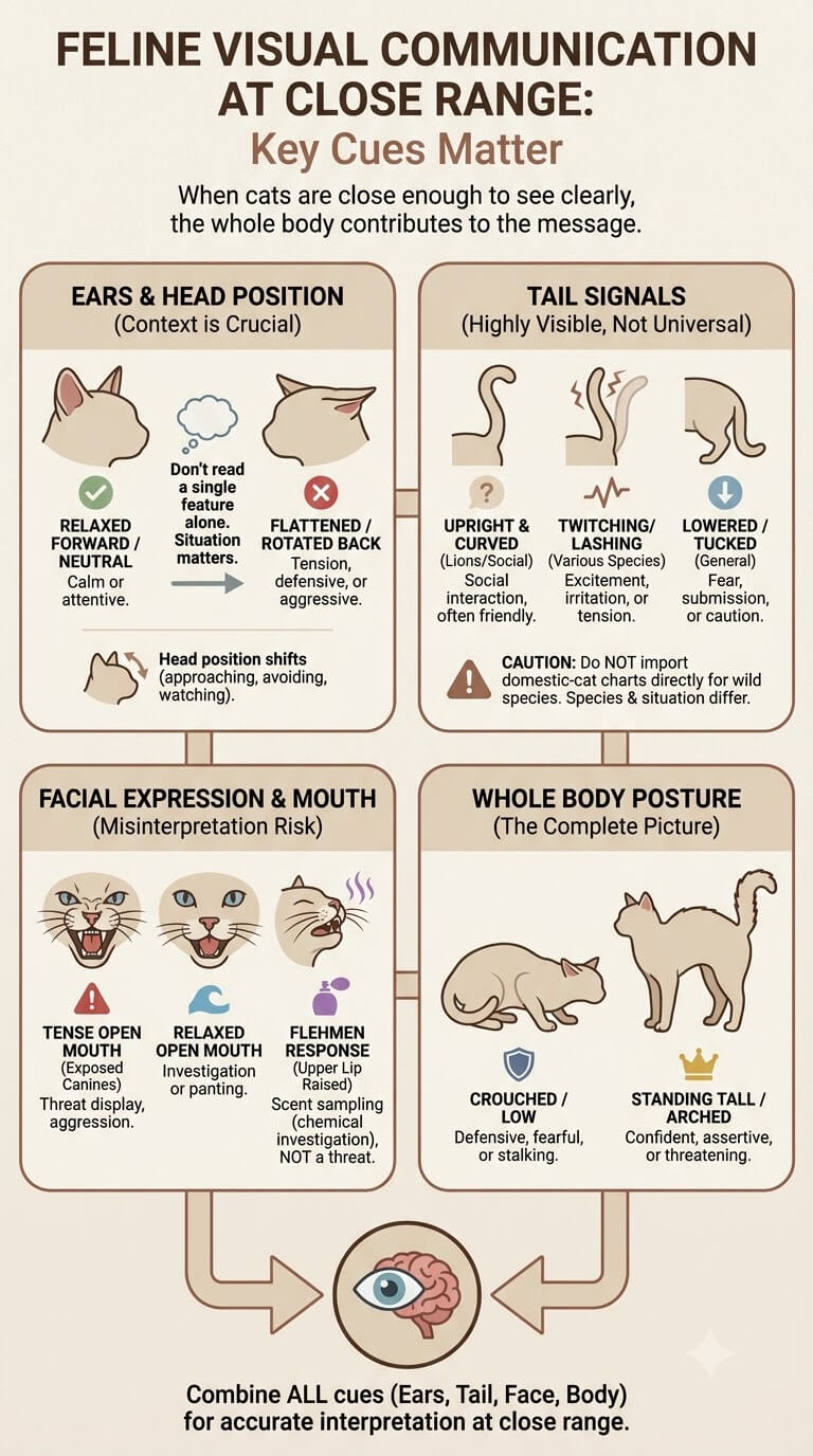 Body Posture, Ears, Tail, and Face Matter at Close Range