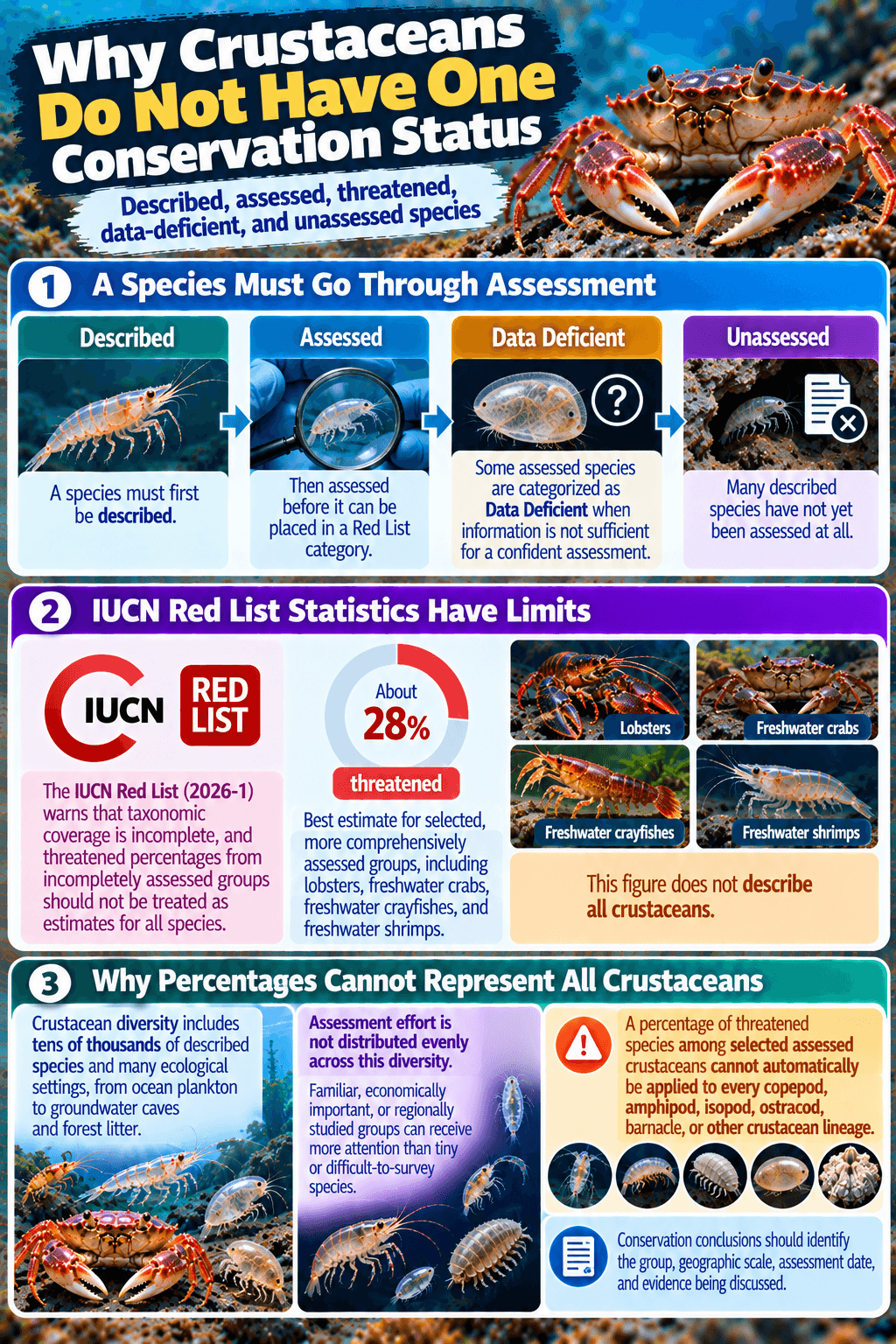 Why Crustaceans Do Not Have One Conservation Status