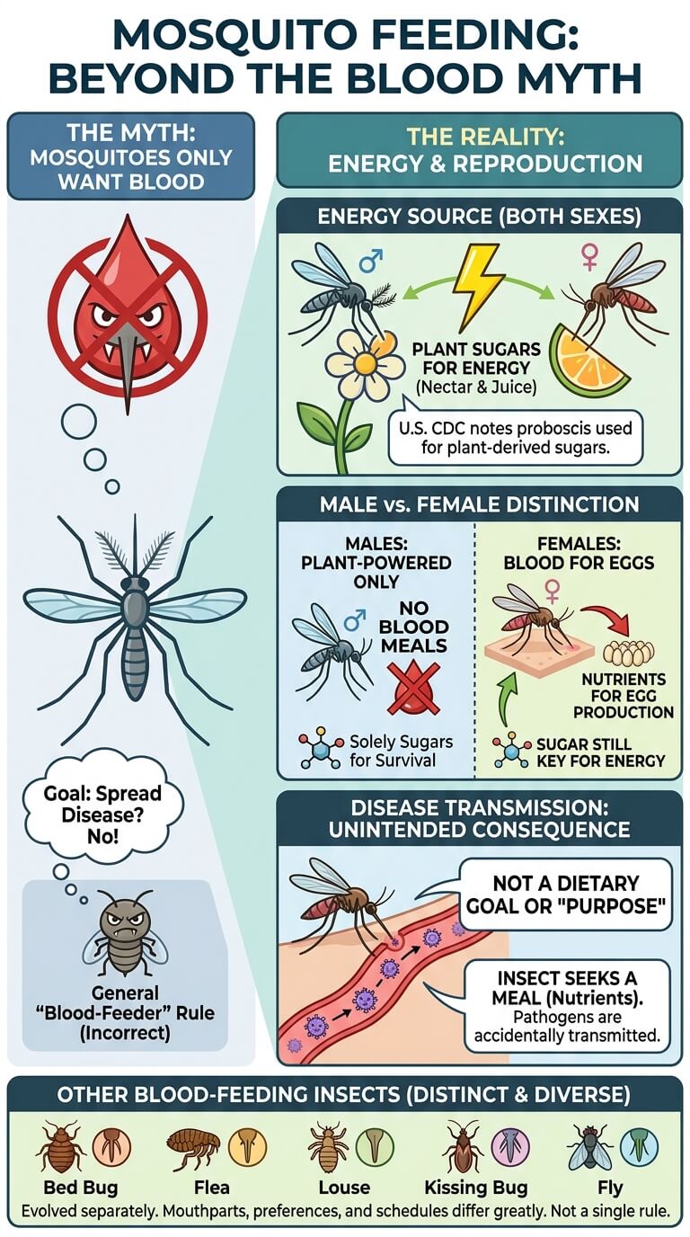 Blood Feeding Without the Mosquito Myth