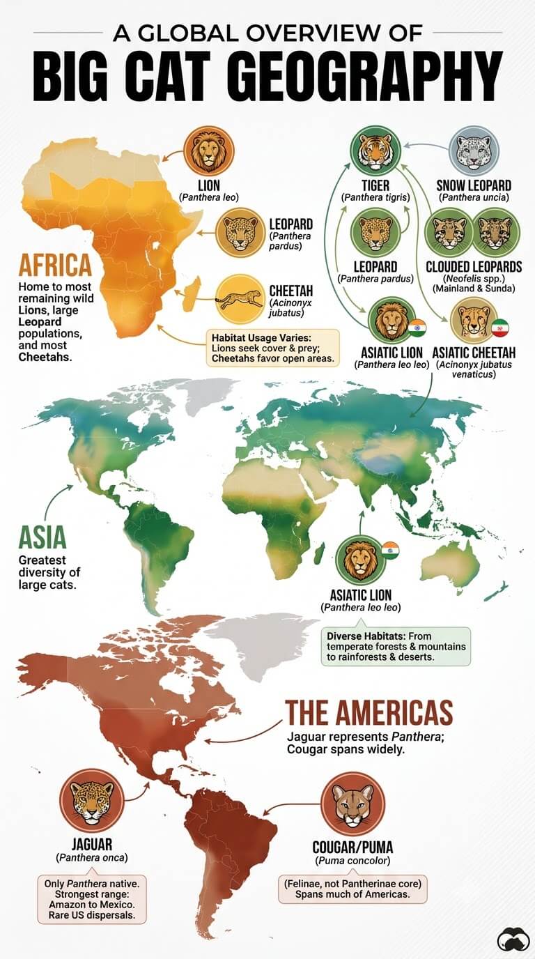 A Global Overview of Big Cat Geography
