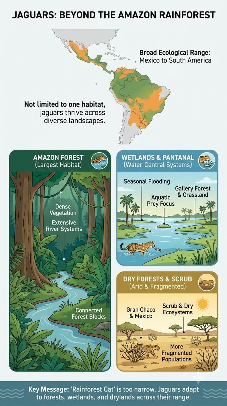 Jaguars Are Not Limited to the Amazon Rainforest
