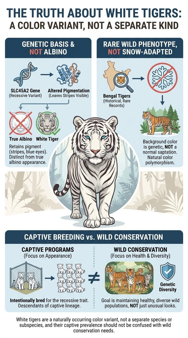White Tigers Are Color Variants, Not a Separate Kind of Tiger
