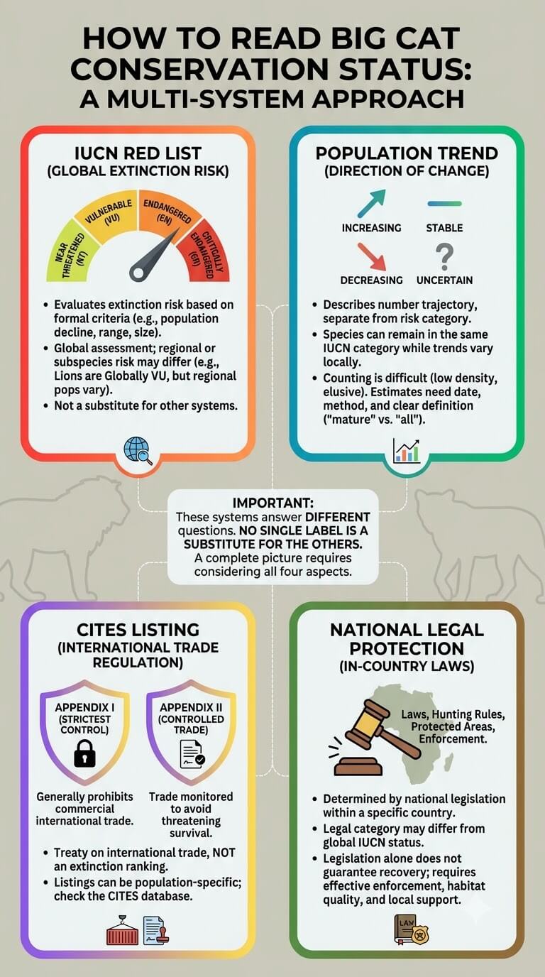 How to Read Big Cat Conservation Status