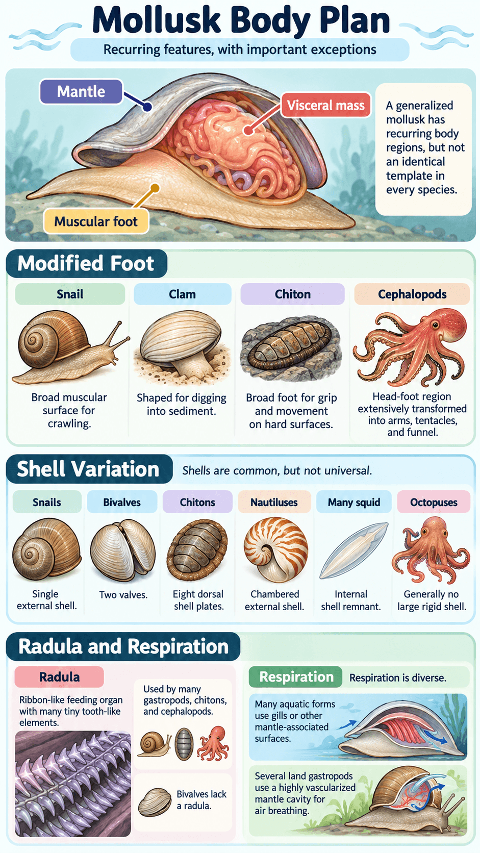 What the Mollusk Body Plan Includes