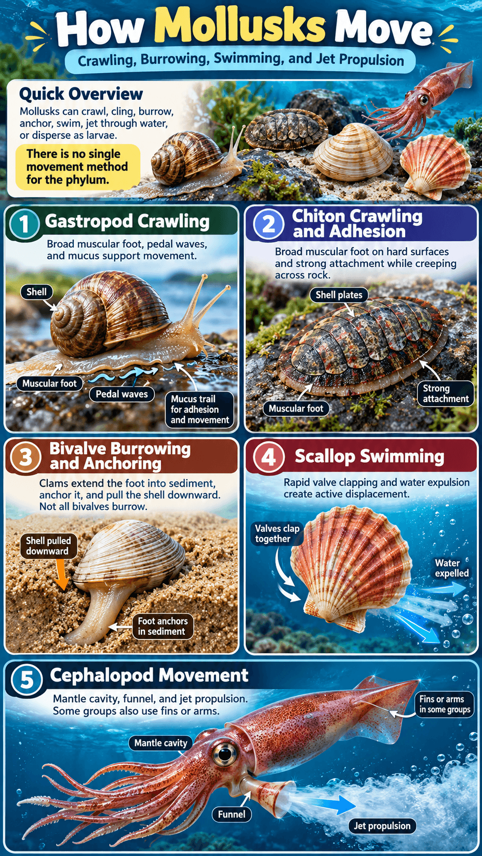 How Mollusks Move