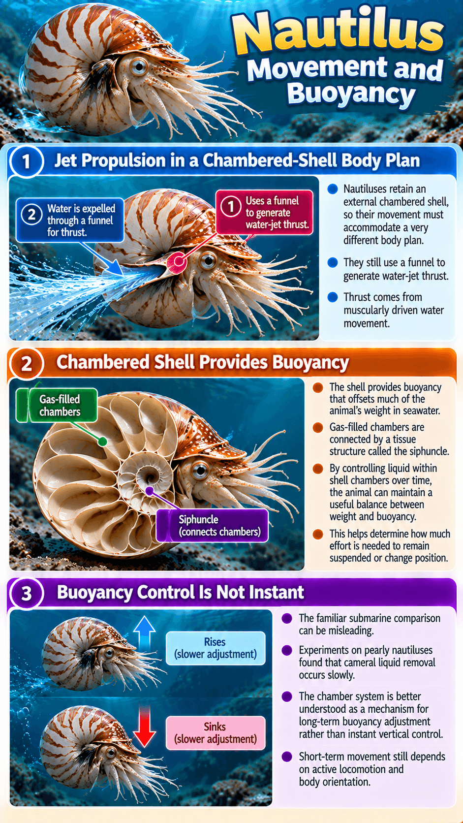 Nautilus Movement and Buoyancy