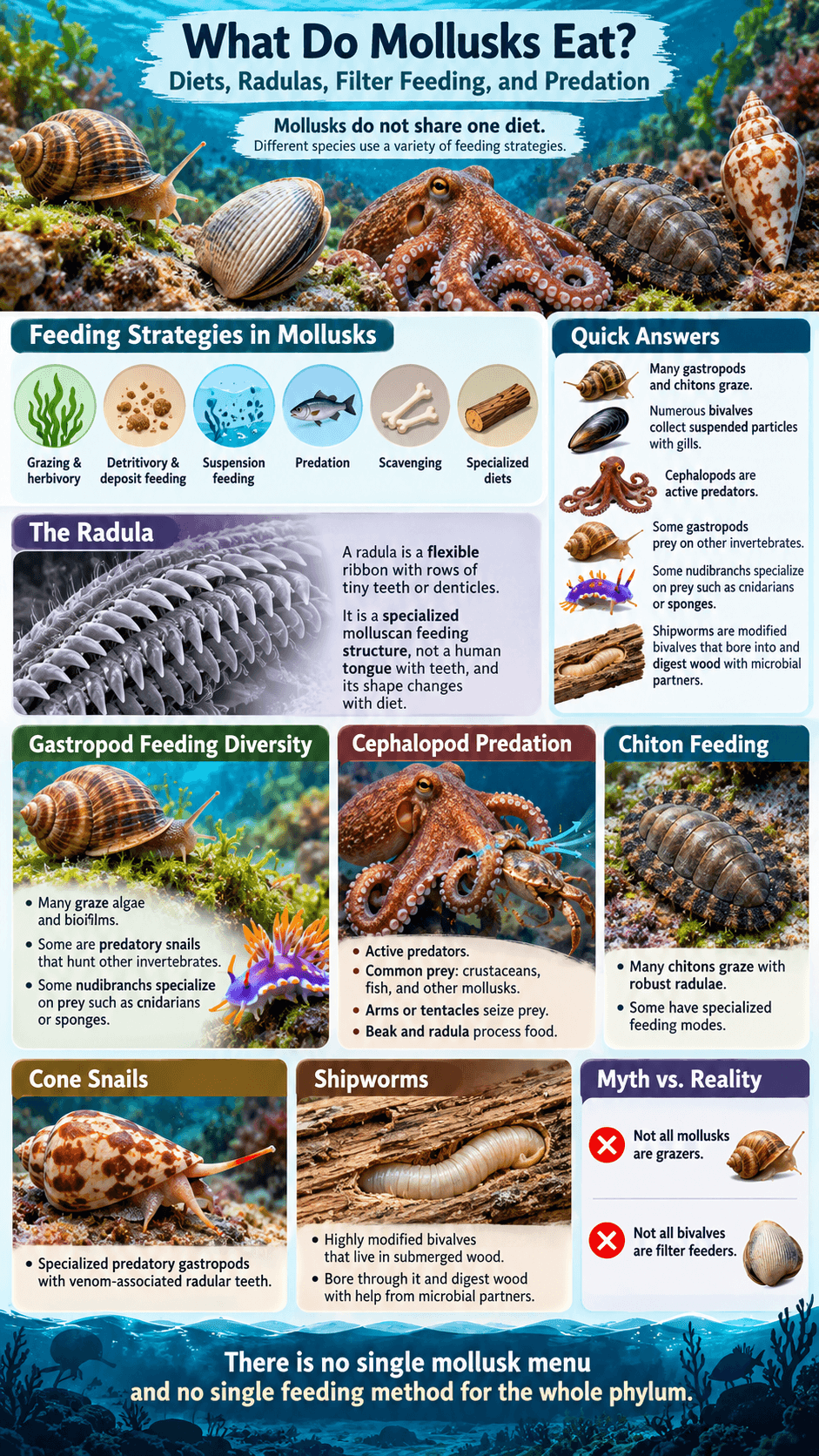 What do mollusks eat
