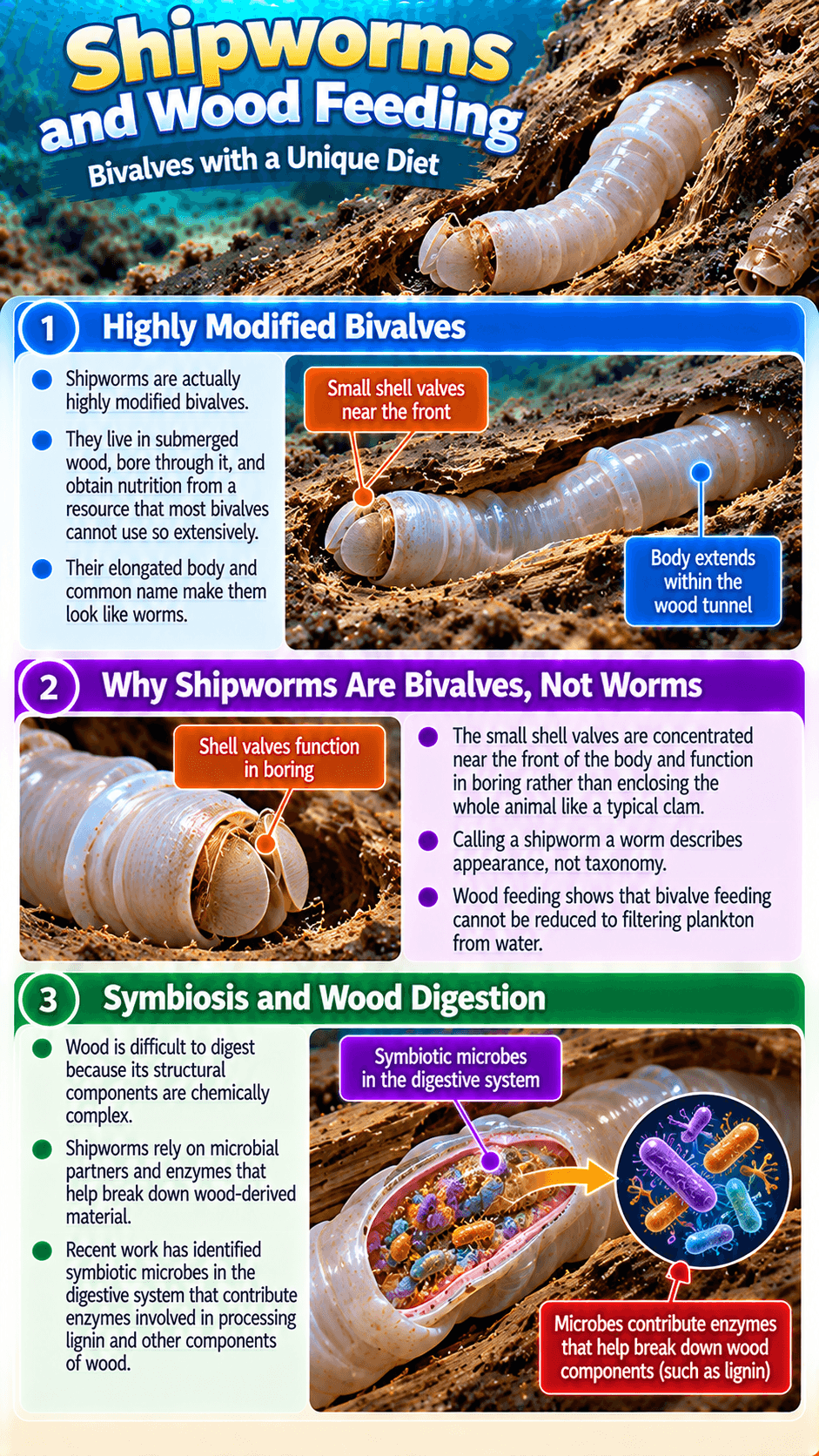 Shipworms and Wood Feeding