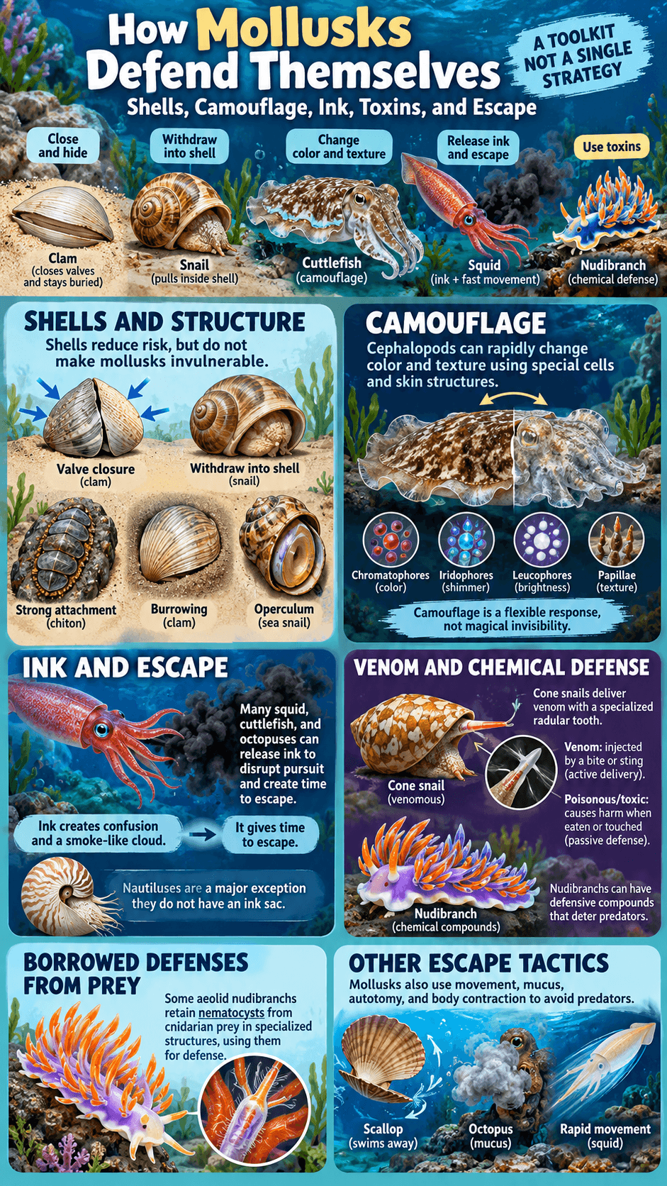 How Mollusks Defend Themselves