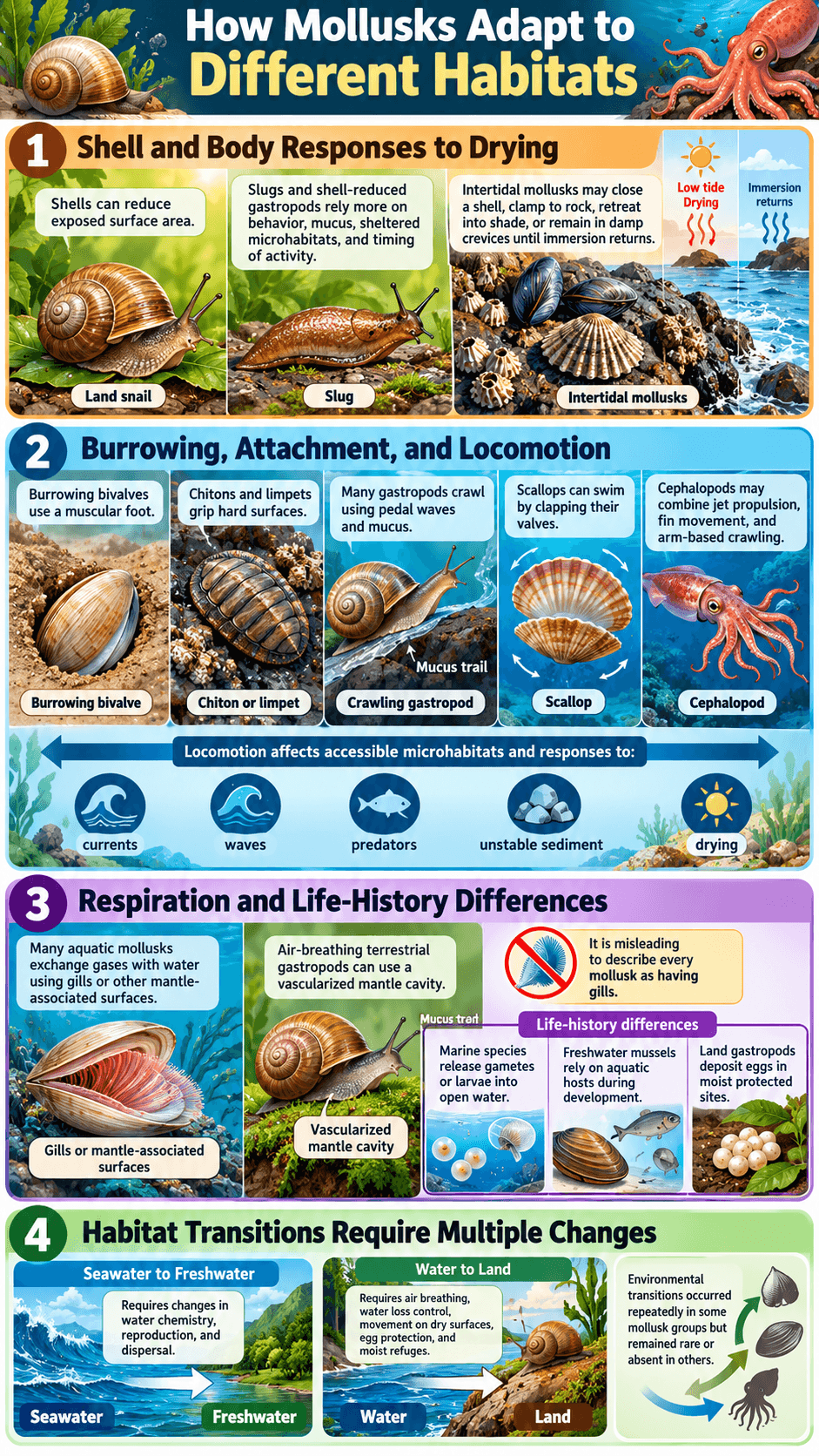How Mollusks Adapt to Different Habitats