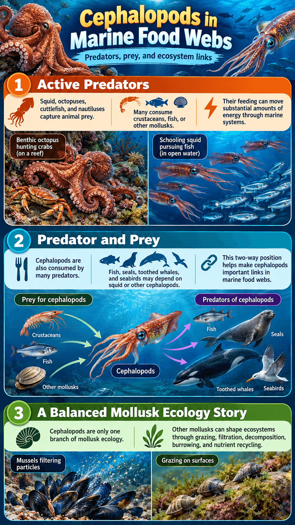 Cephalopods in Marine Food Webs