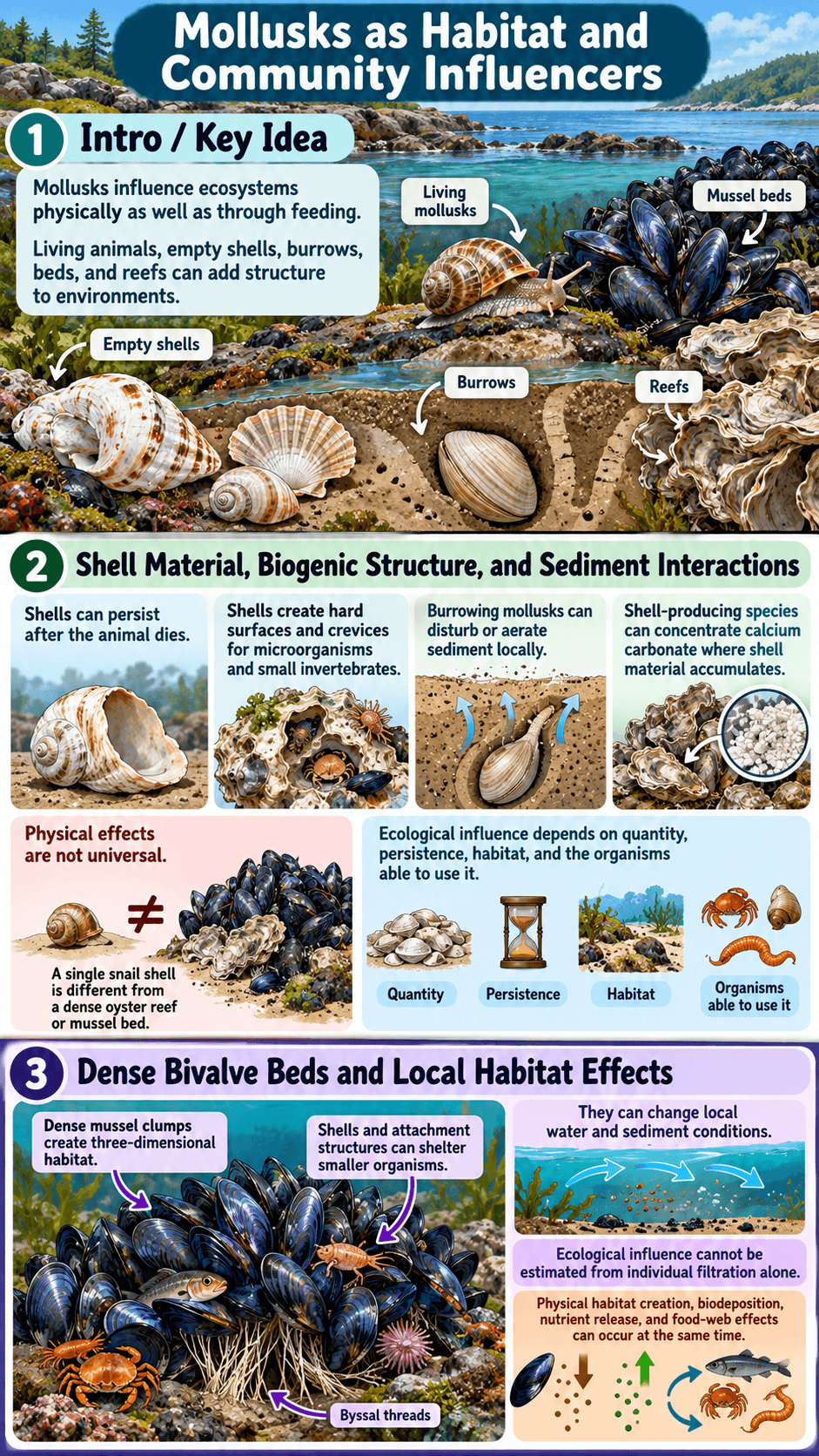 Mollusks as Habitat and Community Influencers