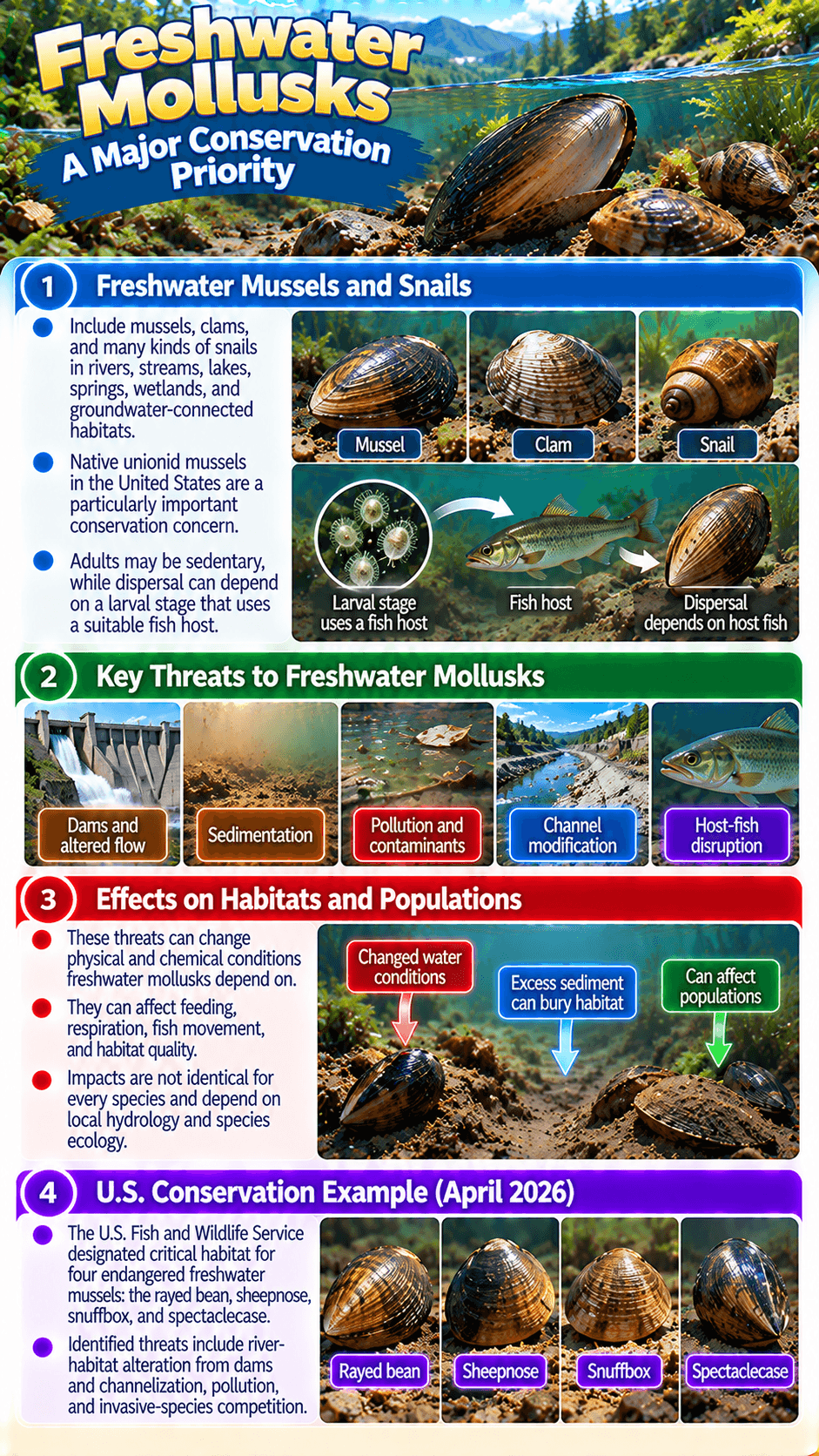 Freshwater Mollusks Are a Major Conservation Priority